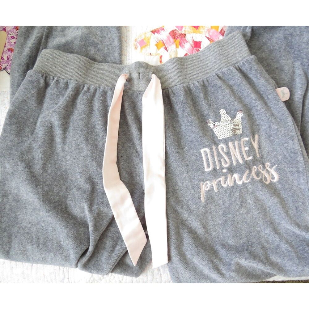 Disney Princess Women's Gray Fleece Joggers/Pajamas Y2K M EUC - Picture 3 of 12